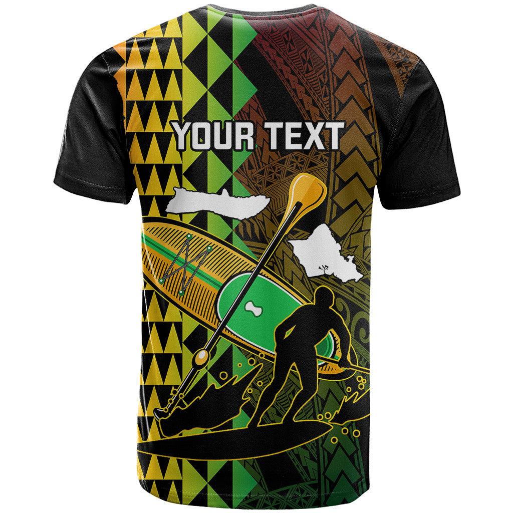 Personalised Paddle Board Hawaii T Shirt Molokai 2 Oahu World Championships Kakau Pattern - Wonder Print Shop