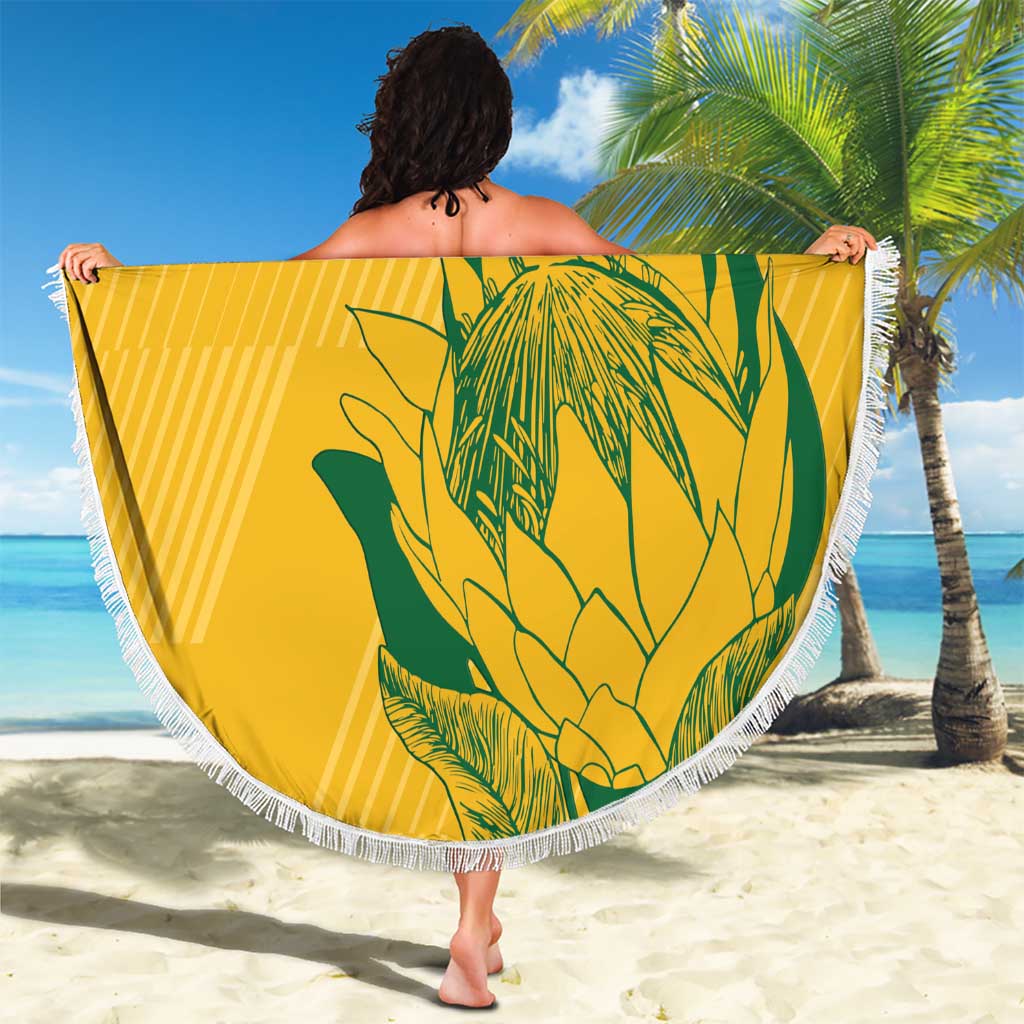 Custom South Africa Cricket Beach Blanket Go Champions World Cup Proteas - Wonder Print Shop