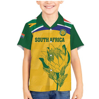 Custom South Africa Cricket Family Matching Mermaid Dress and Hawaiian Shirt Go Champions World Cup Proteas - Wonder Print Shop