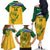 Custom South Africa Cricket Family Matching Off The Shoulder Long Sleeve Dress and Hawaiian Shirt Go Champions World Cup Proteas - Wonder Print Shop