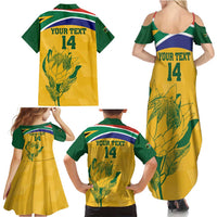 Custom South Africa Cricket Family Matching Summer Maxi Dress and Hawaiian Shirt Go Champions World Cup Proteas - Wonder Print Shop