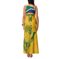 Custom South Africa Cricket Family Matching Tank Maxi Dress and Hawaiian Shirt Go Champions World Cup Proteas - Wonder Print Shop