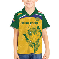 Custom South Africa Cricket Family Matching Tank Maxi Dress and Hawaiian Shirt Go Champions World Cup Proteas - Wonder Print Shop