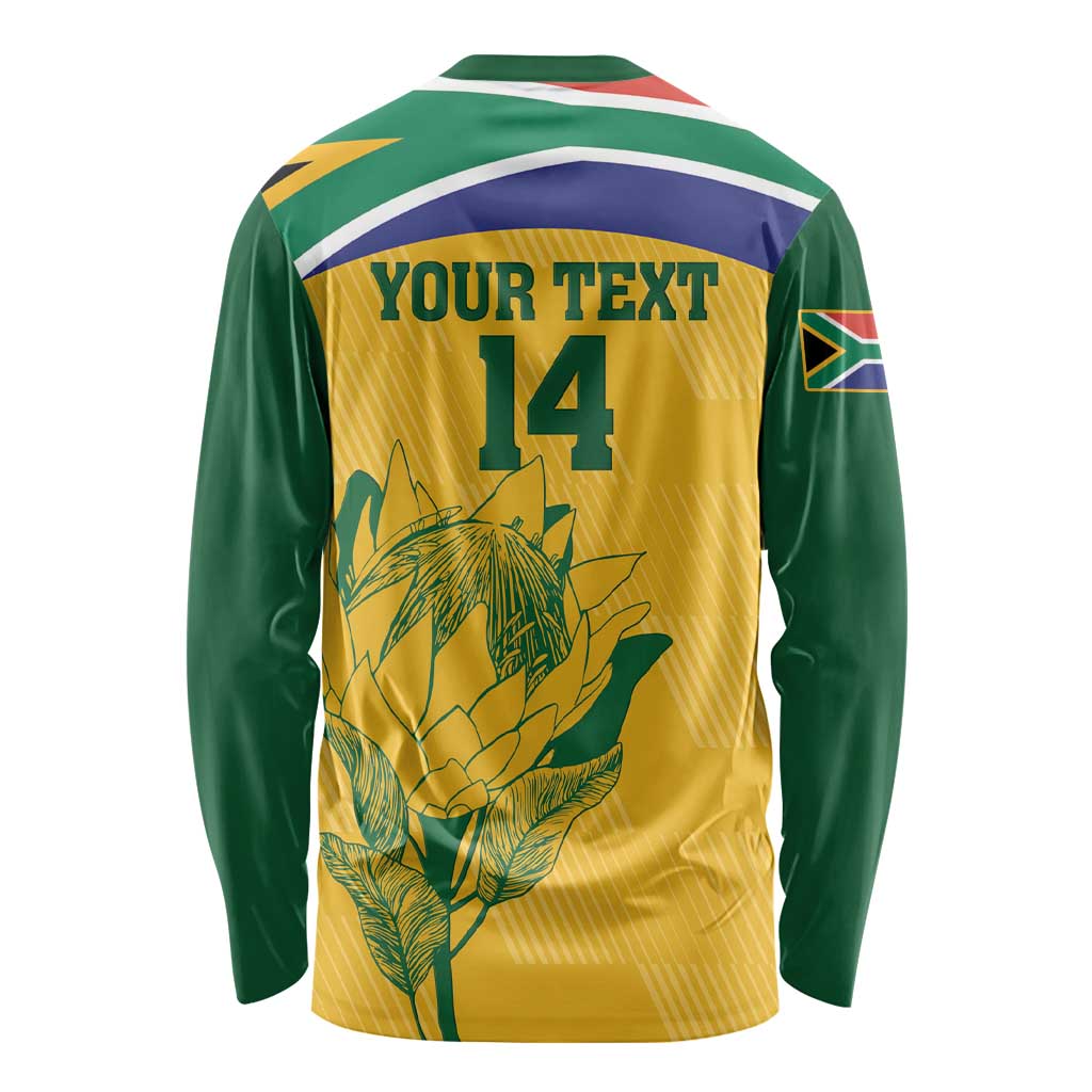 Custom South Africa Cricket Long Sleeve Shirt Go Champions World Cup Proteas - Wonder Print Shop