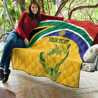 Custom South Africa Cricket Quilt Go Champions World Cup Proteas - Wonder Print Shop