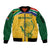 Custom South Africa Cricket Sleeve Zip Bomber Jacket Go Champions World Cup Proteas - Wonder Print Shop