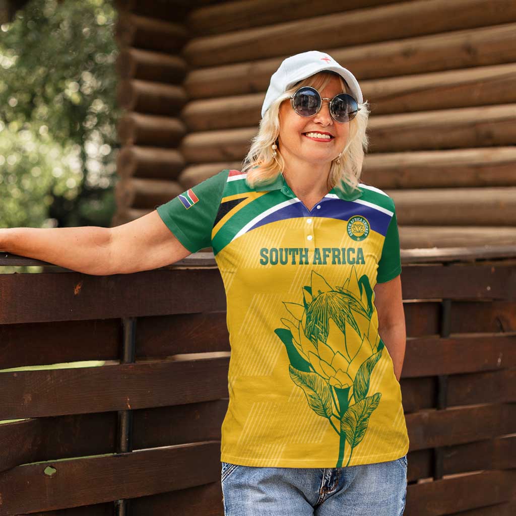 Custom South Africa Cricket Women Polo Shirt Go Champions World Cup Proteas - Wonder Print Shop