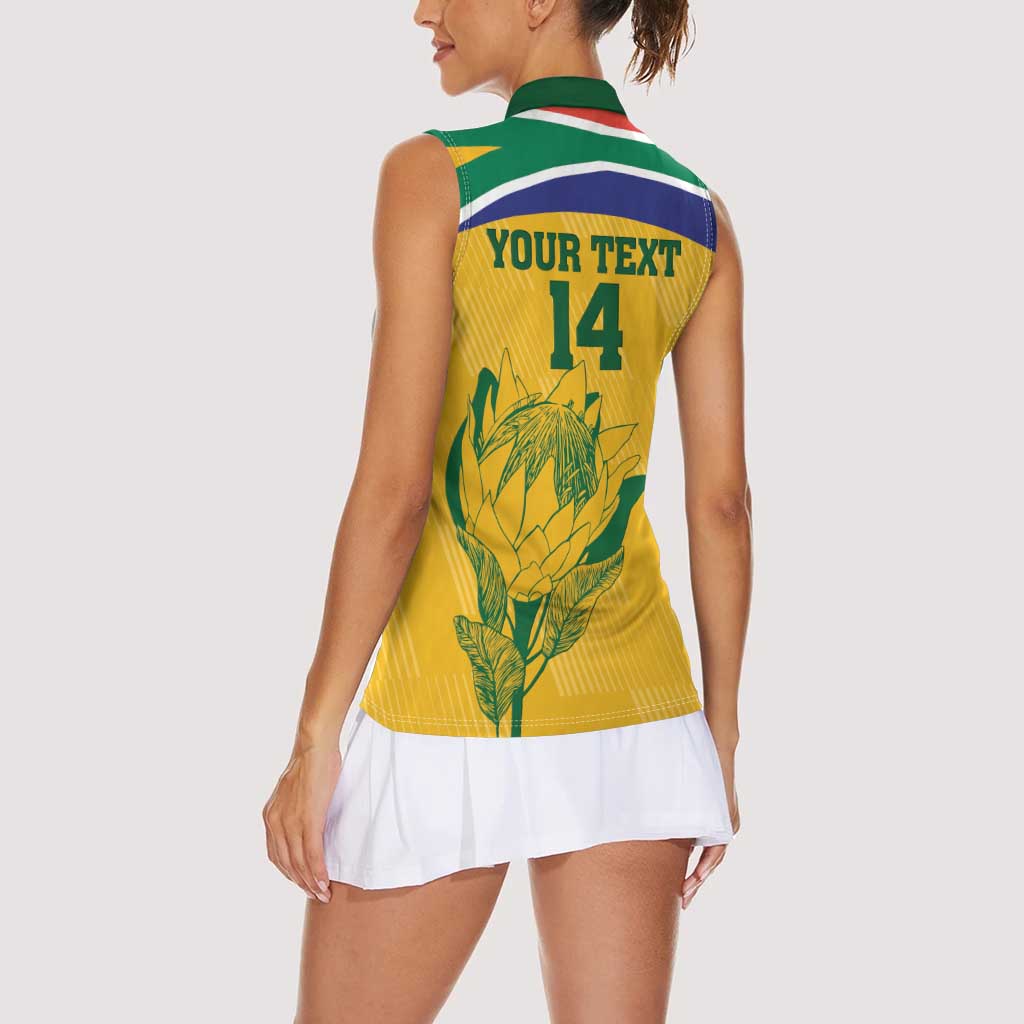 Custom South Africa Cricket Women Sleeveless Polo Shirt Go Champions World Cup Proteas - Wonder Print Shop