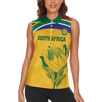 Custom South Africa Cricket Women Sleeveless Polo Shirt Go Champions World Cup Proteas - Wonder Print Shop