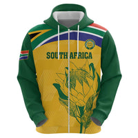 Custom South Africa Cricket Zip Hoodie Go Champions World Cup Proteas - Wonder Print Shop