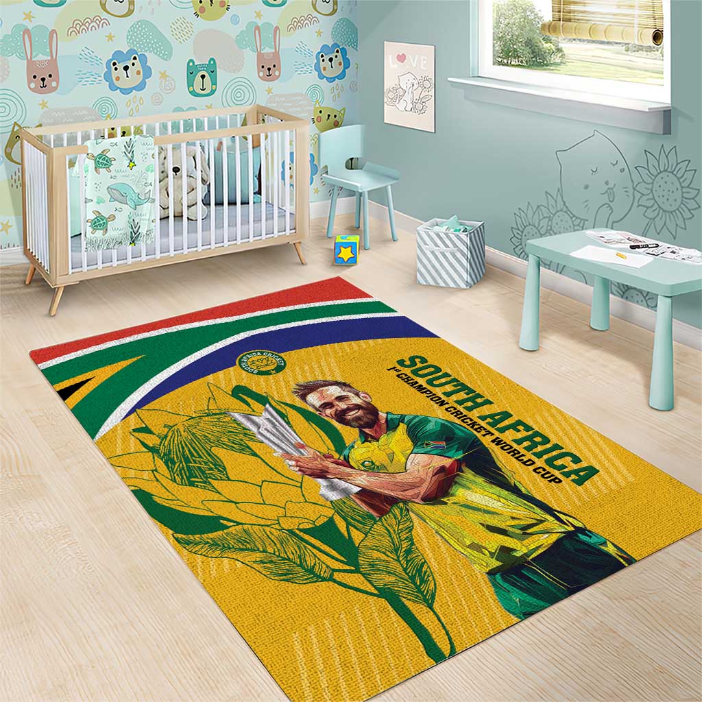 South Africa Cricket Area Rug 1st Champions World Cup Proud Of Our Boys - Wonder Print Shop