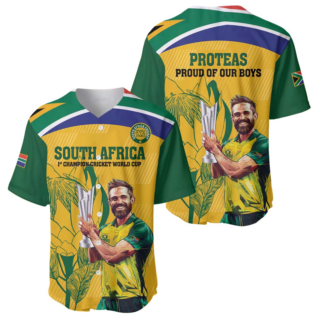 South Africa Cricket Baseball Jersey 1st Champions World Cup Proud Of Our Boys - Wonder Print Shop