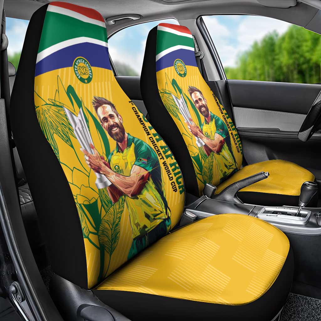 South Africa Cricket Car Seat Cover 1st Champions World Cup Proud Of Our Boys - Wonder Print Shop