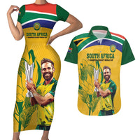 South Africa Cricket Couples Matching Short Sleeve Bodycon Dress and Hawaiian Shirt 1st Champions World Cup Proud Of Our Boys - Wonder Print Shop