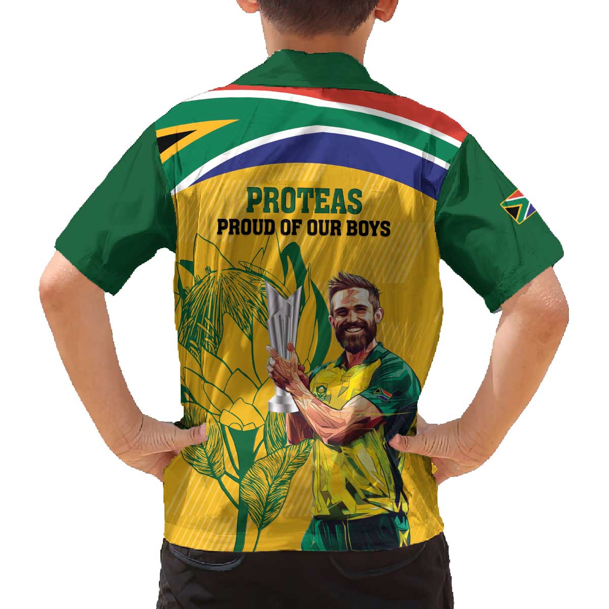 South Africa Cricket Family Matching Puletasi and Hawaiian Shirt 1st Champions World Cup Proud Of Our Boys - Wonder Print Shop