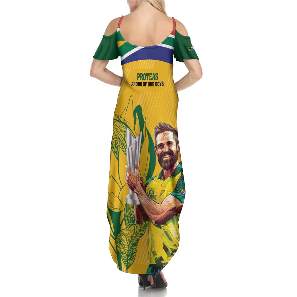 South Africa Cricket Family Matching Summer Maxi Dress and Hawaiian Shirt 1st Champions World Cup Proud Of Our Boys - Wonder Print Shop