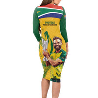South Africa Cricket Long Sleeve Bodycon Dress 1st Champions World Cup Proud Of Our Boys - Wonder Print Shop