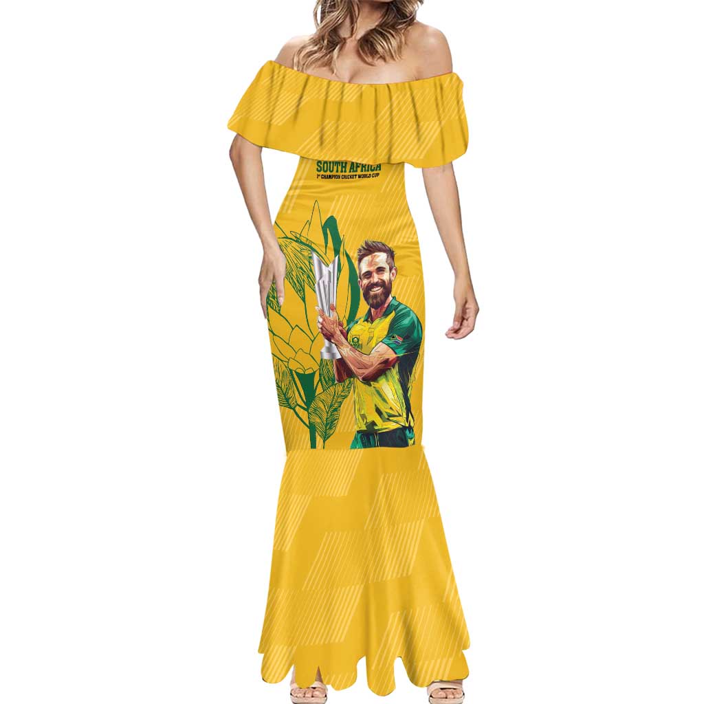 South Africa Cricket Mermaid Dress 1st Champions World Cup Proud Of Our Boys - Wonder Print Shop