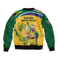 South Africa Cricket Sleeve Zip Bomber Jacket 1st Champions World Cup Proud Of Our Boys - Wonder Print Shop