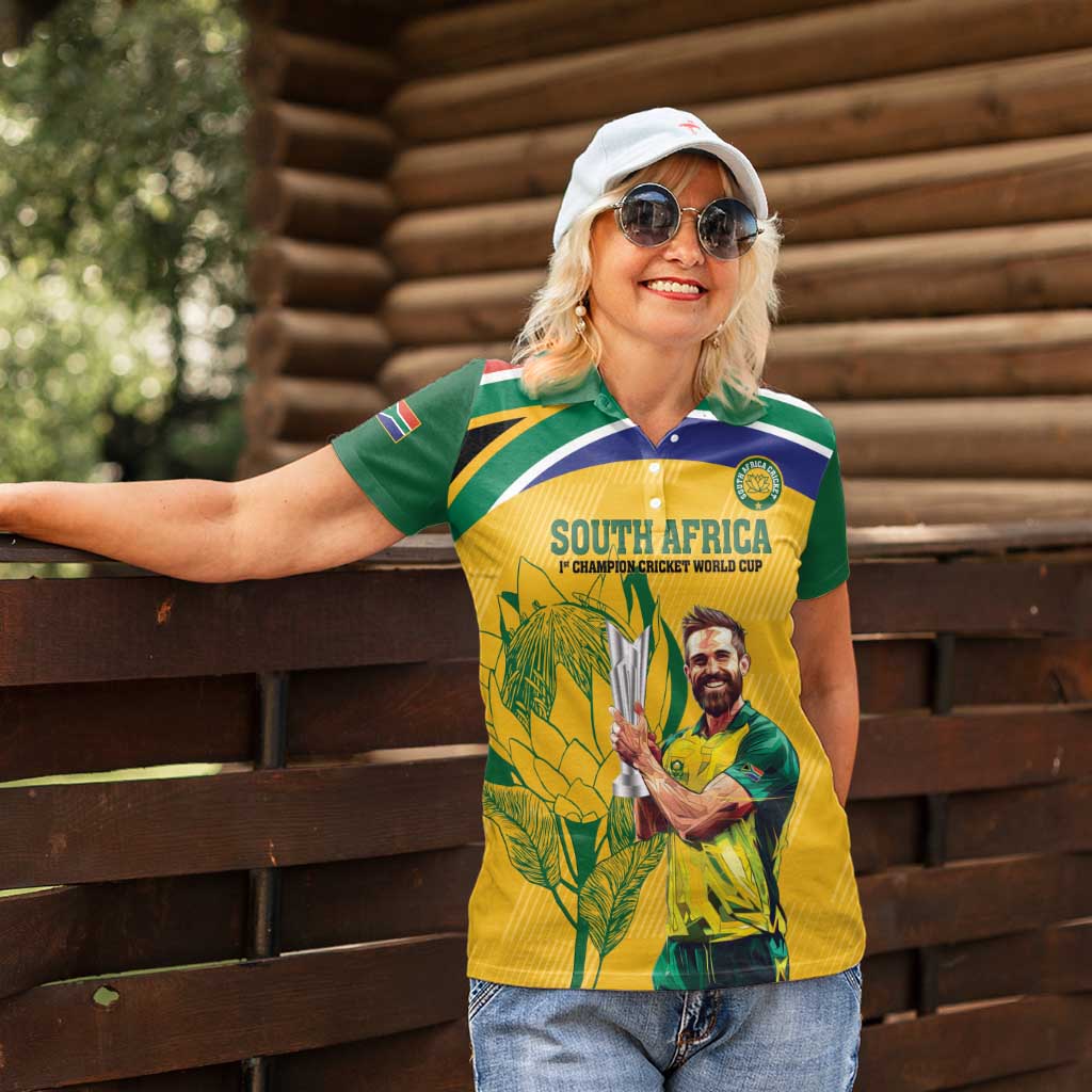 South Africa Cricket Women Polo Shirt 1st Champions World Cup Proud Of Our Boys - Wonder Print Shop