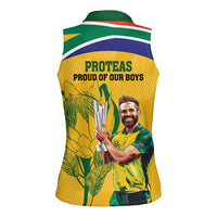South Africa Cricket Women Sleeveless Polo Shirt 1st Champions World Cup Proud Of Our Boys - Wonder Print Shop