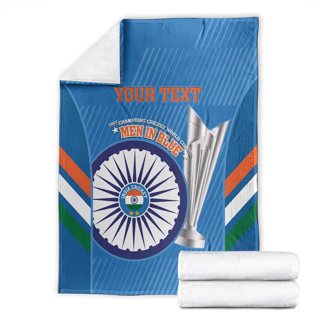 Custom India Cricket Blanket 2nd Champions World Cup Men In Blue