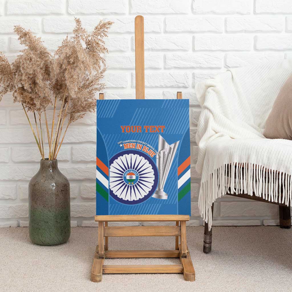 Custom India Cricket Canvas Wall Art 2nd Champions World Cup Men In Blue - Wonder Print Shop