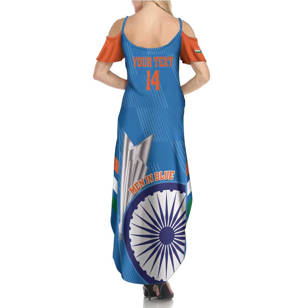 Custom India Cricket Family Matching Summer Maxi Dress and Hawaiian Shirt 2nd Champions World Cup Men In Blue - Wonder Print Shop