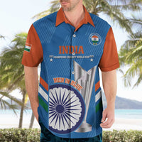 Custom India Cricket Hawaiian Shirt 2nd Champions World Cup Men In Blue - Wonder Print Shop