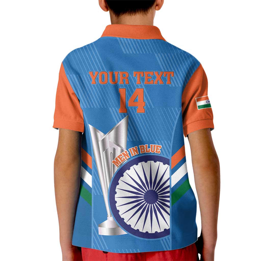 Custom India Cricket Kid Polo Shirt 2nd Champions World Cup Men In Blue - Wonder Print Shop