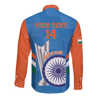 Custom India Cricket Long Sleeve Button Shirt 2nd Champions World Cup Men In Blue - Wonder Print Shop