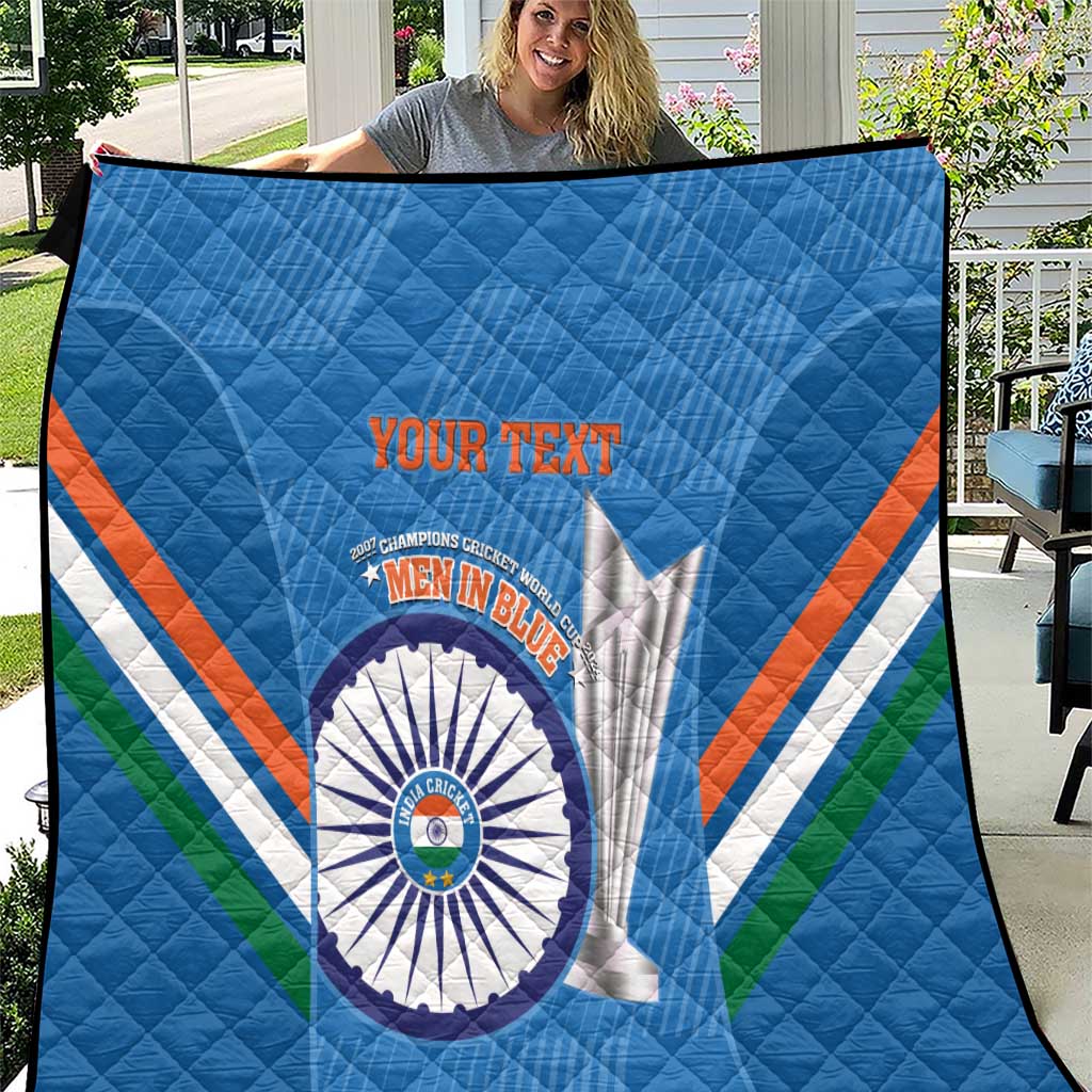 Custom India Cricket Quilt 2nd Champions World Cup Men In Blue - Wonder Print Shop