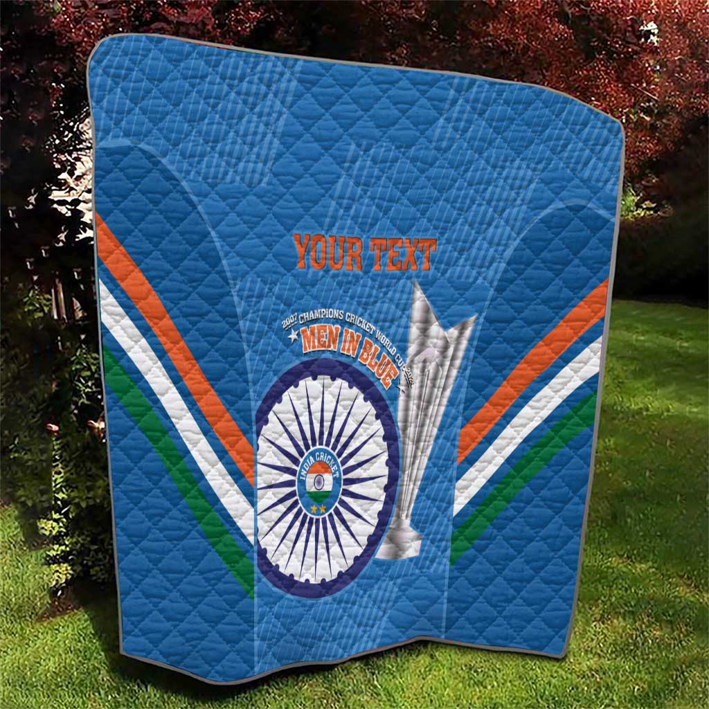 Custom India Cricket Quilt 2nd Champions World Cup Men In Blue - Wonder Print Shop