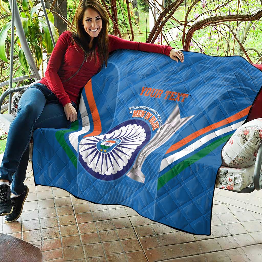 Custom India Cricket Quilt 2nd Champions World Cup Men In Blue - Wonder Print Shop