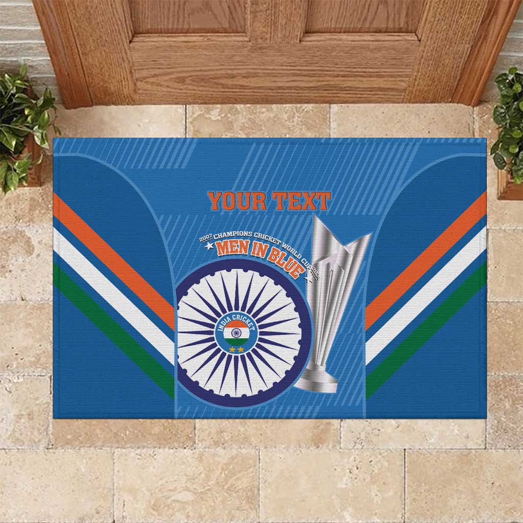 Custom India Cricket Rubber Doormat 2nd Champions World Cup Men In Blue - Wonder Print Shop