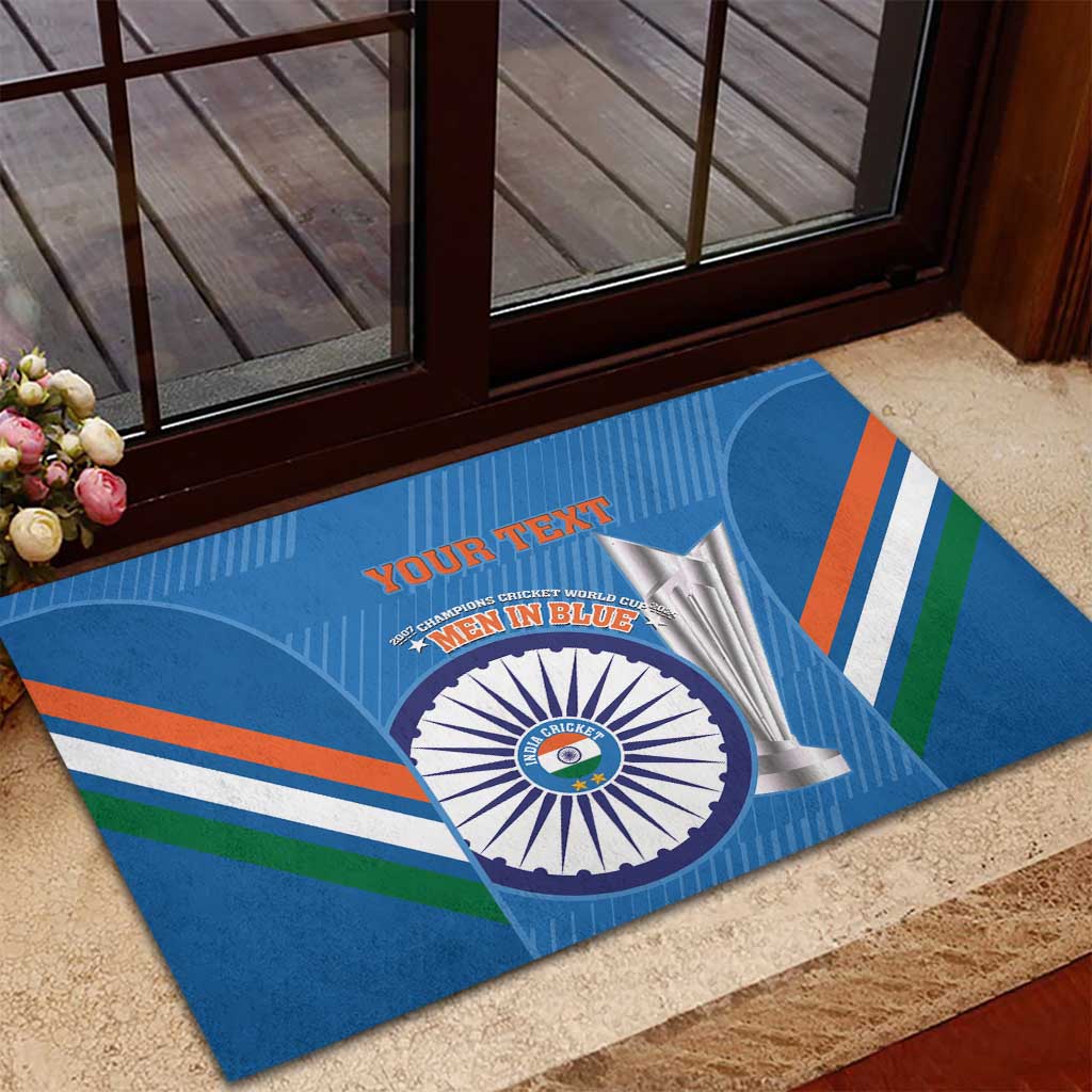 Custom India Cricket Rubber Doormat 2nd Champions World Cup Men In Blue - Wonder Print Shop