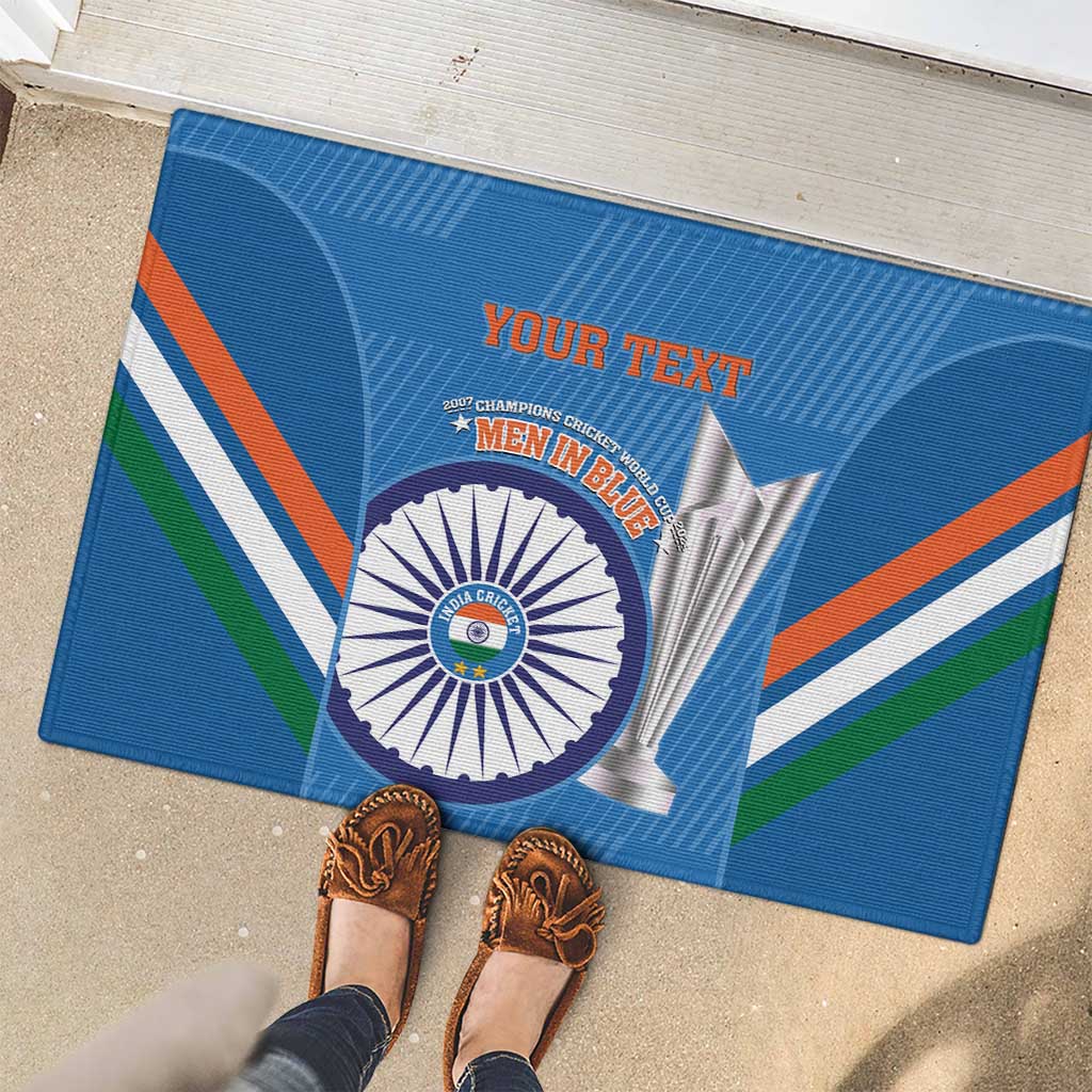 Custom India Cricket Rubber Doormat 2nd Champions World Cup Men In Blue - Wonder Print Shop