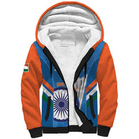 Custom India Cricket Sherpa Hoodie 2nd Champions World Cup Men In Blue - Wonder Print Shop