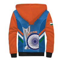 Custom India Cricket Sherpa Hoodie 2nd Champions World Cup Men In Blue - Wonder Print Shop