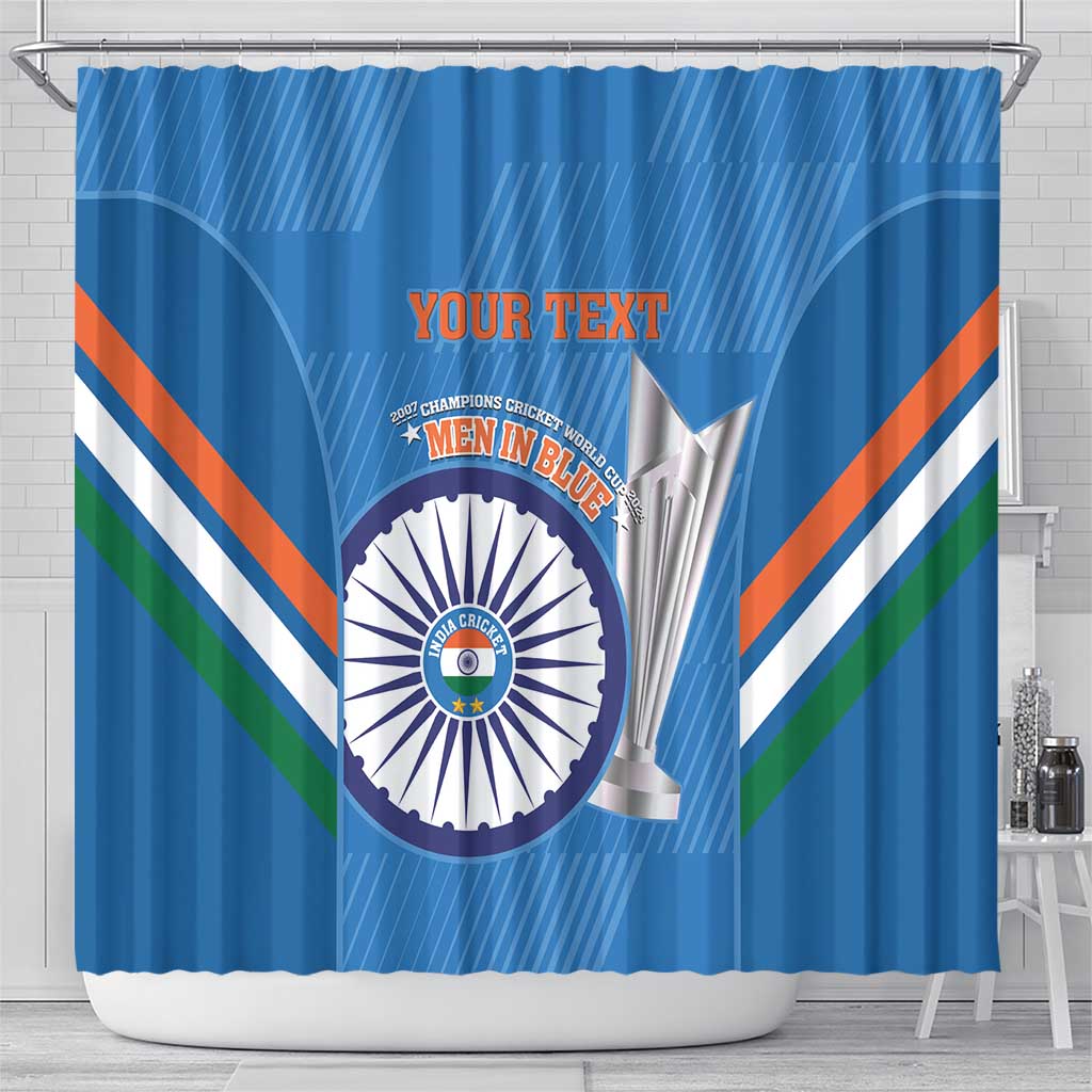 Custom India Cricket Shower Curtain 2nd Champions World Cup Men In Blue