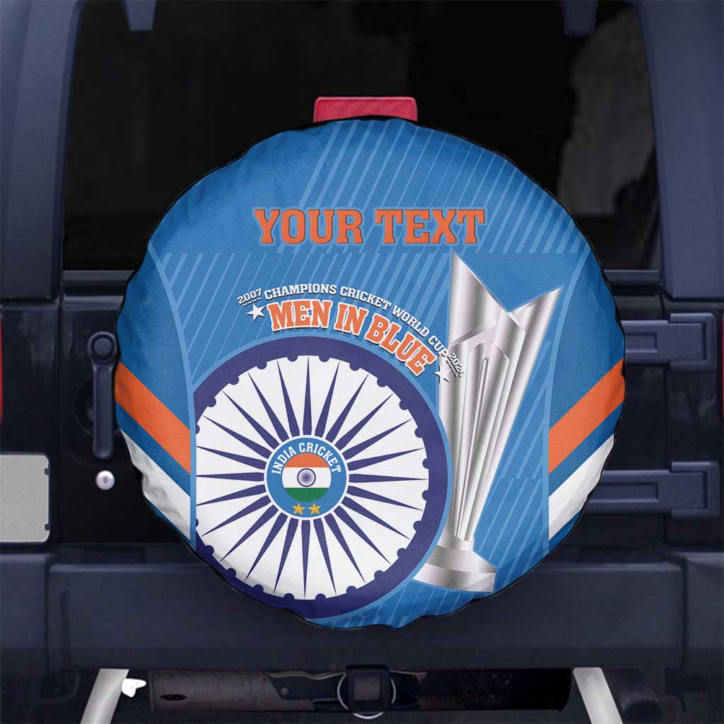 Custom India Cricket Spare Tire Cover 2nd Champions World Cup Men In Blue - Wonder Print Shop