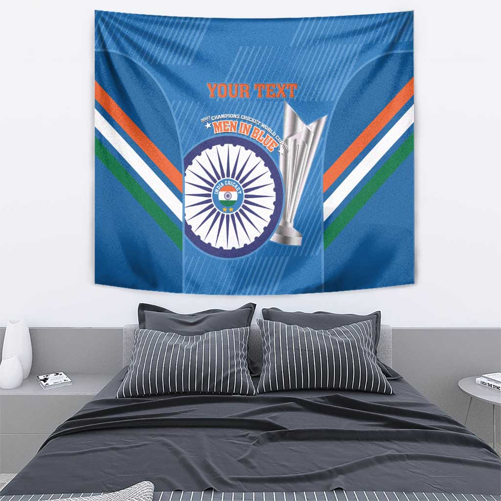 Custom India Cricket Tapestry 2nd Champions World Cup Men In Blue - Wonder Print Shop
