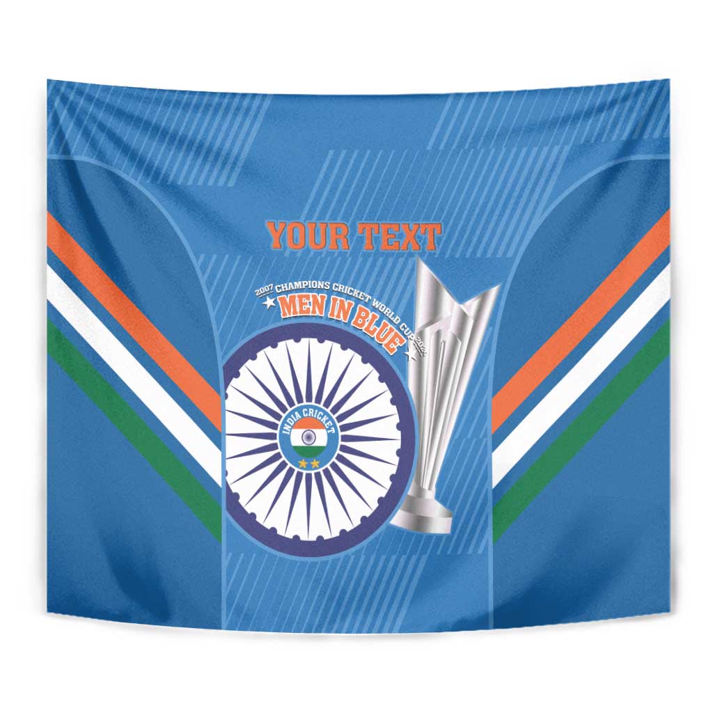 Custom India Cricket Tapestry 2nd Champions World Cup Men In Blue - Wonder Print Shop
