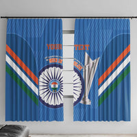 Custom India Cricket Window Curtain 2nd Champions World Cup Men In Blue - Wonder Print Shop
