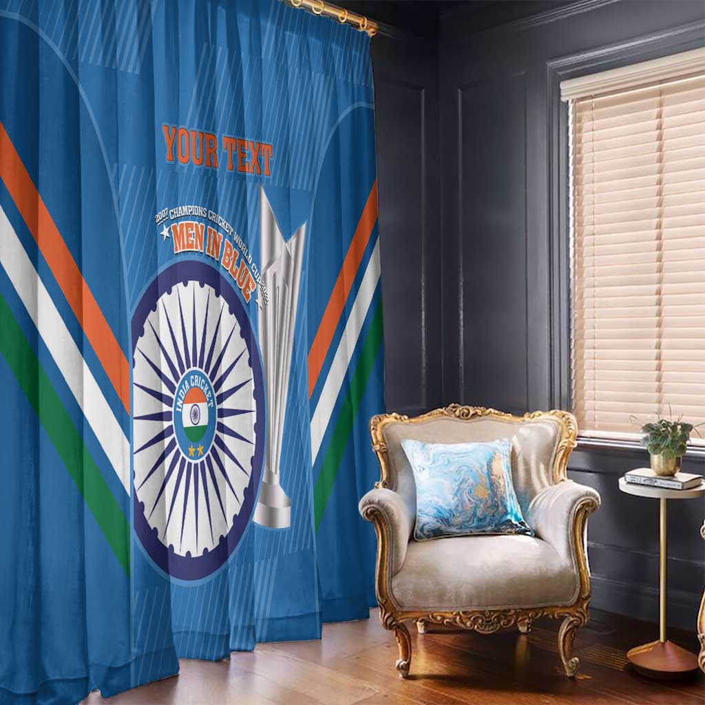 Custom India Cricket Window Curtain 2nd Champions World Cup Men In Blue - Wonder Print Shop