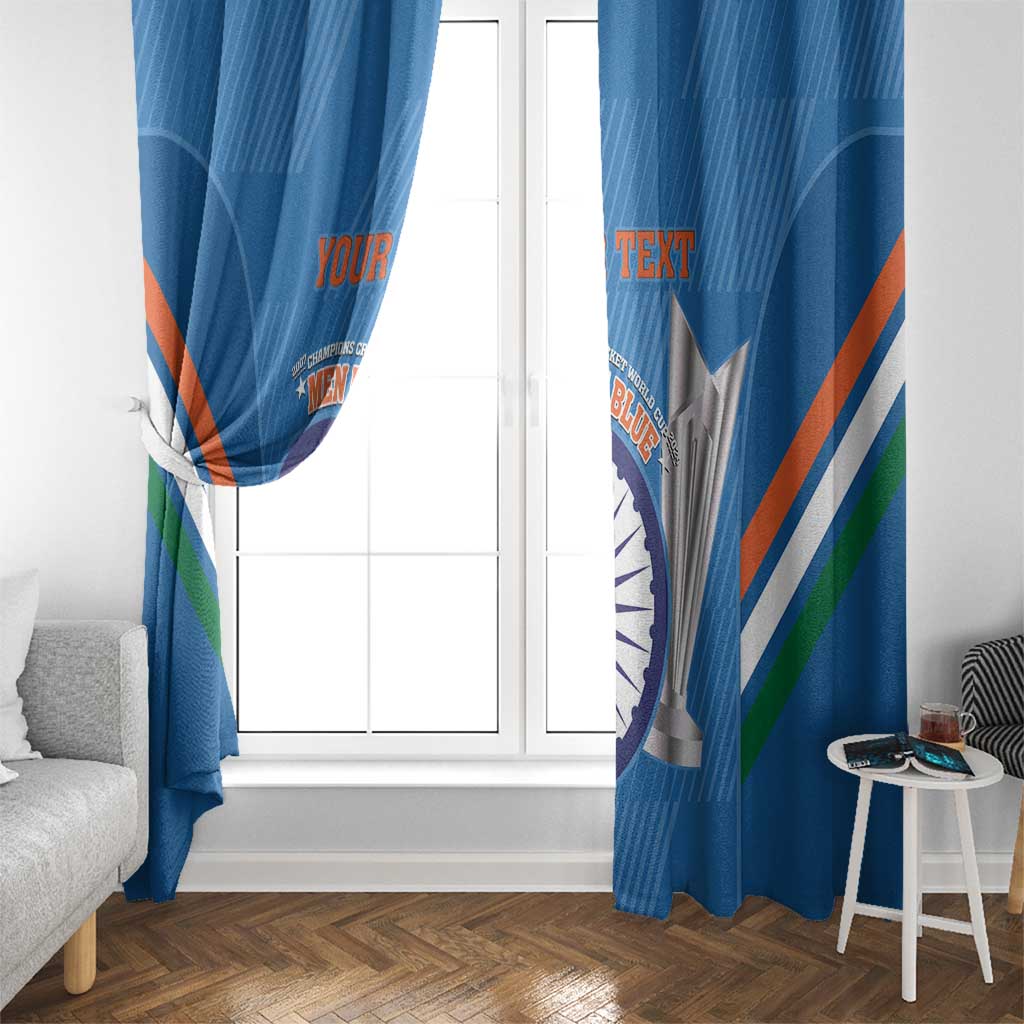 Custom India Cricket Window Curtain 2nd Champions World Cup Men In Blue - Wonder Print Shop