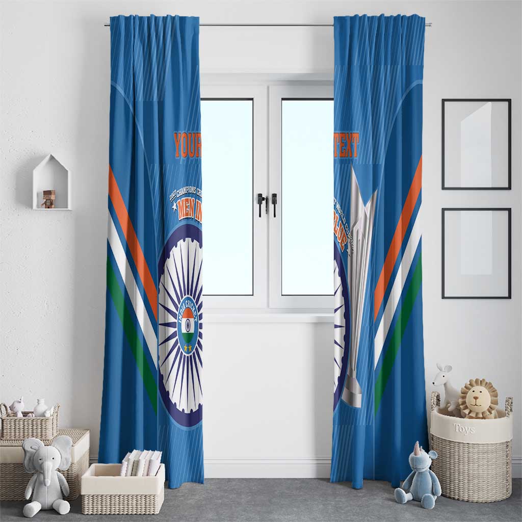 Custom India Cricket Window Curtain 2nd Champions World Cup Men In Blue - Wonder Print Shop