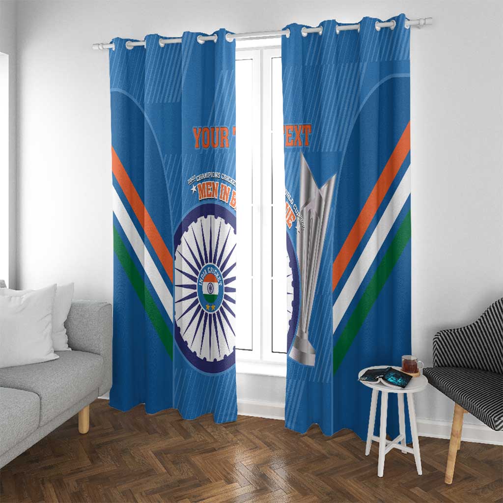 Custom India Cricket Window Curtain 2nd Champions World Cup Men In Blue - Wonder Print Shop