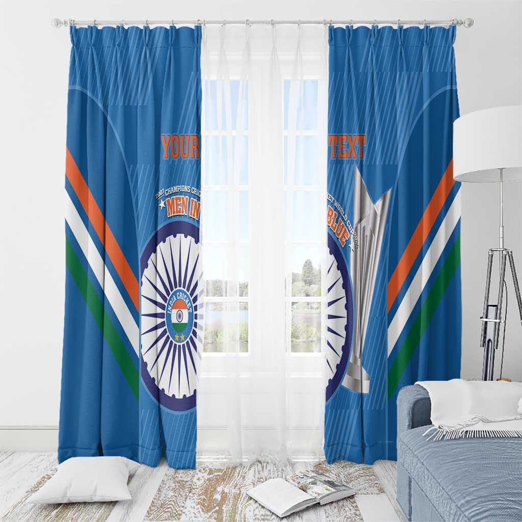 Custom India Cricket Window Curtain 2nd Champions World Cup Men In Blue - Wonder Print Shop