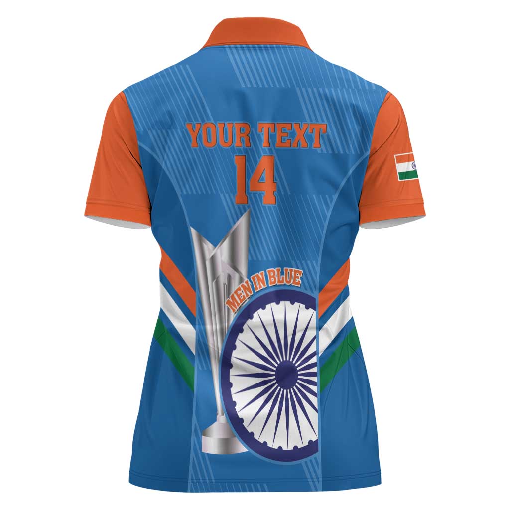 Custom India Cricket Women Polo Shirt 2nd Champions World Cup Men In Blue - Wonder Print Shop